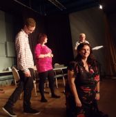 890 Cast rehearsing in  Dont talk to the Actors